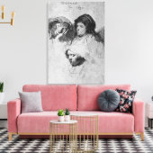 Drie vrouwen hoofden met één slaapstand, 1637 canvas afdruk (Insitu (Woonkamer))