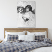 Drie vrouwen hoofden met één slaapstand, 1637 canvas afdruk (Insitu (Slaapkamer))