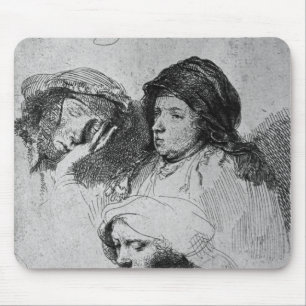 Drie vrouwen hoofden met één slaapstand, 1637 muismat