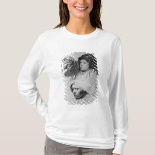 Drie vrouwen hoofden met één slaapstand, 1637 t-shirt