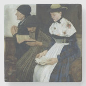 Drie Vrouwen in de Kerk, 1882 Stenen Onderzetter (Voorkant)