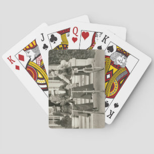 Drie vrouwen in de vroege jaren 1900 (zwart-wit fo pokerkaarten
