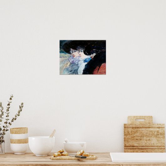 Drie vrouwen in profiel, mooie kunst, poster (Keuken)