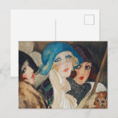 Drie vrouwen onder een paraplu briefkaart (Voorkant / Achterkant)