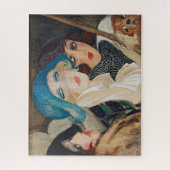 Drie vrouwen onder een paraplu legpuzzel (Verticaal)