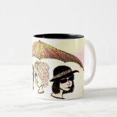 Drie vrouwen onder paraplu kunstwerk Mok (Voorkant rechts)