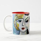 drie vrouwen tweekleurige koffiemok (Links)