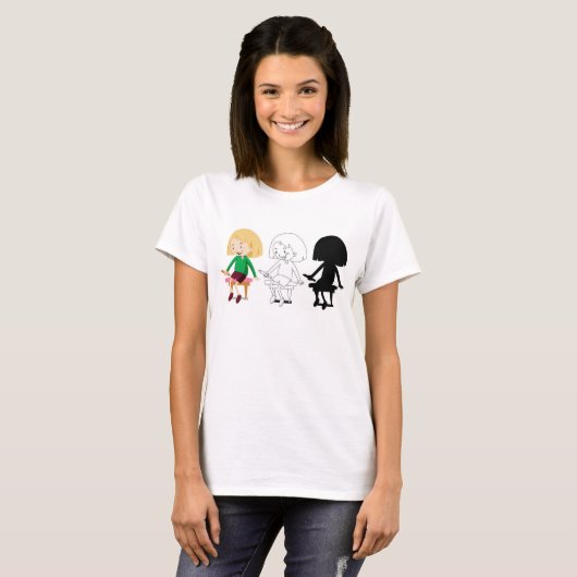 Drie Vrouwen Zittend Tee Shirt (Voorkant volledig)