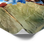 Drie Vuurtoren Kustkoeienmeisje Hond Walkers Poster (Hoek)