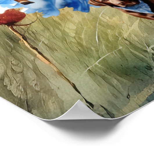 Drie Vuurtoren Kustkoeienmeisje Hond Walkers Poster (Hoek)