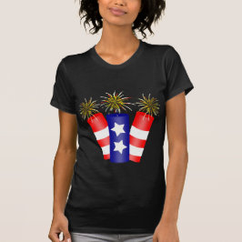 Drie vuurwerkpijpen voor de 4 juli T-shirt