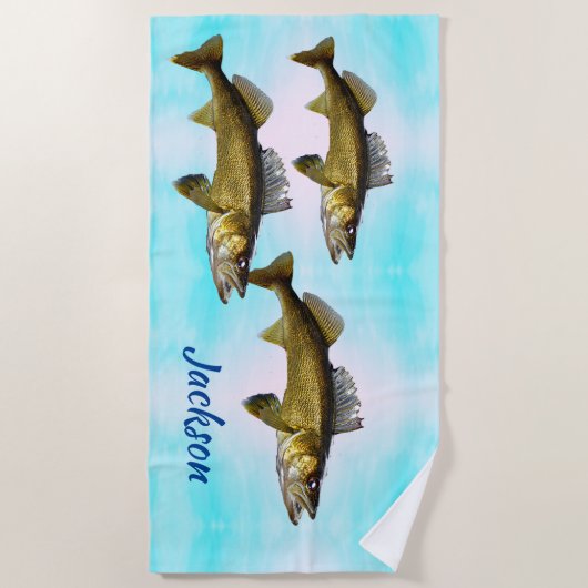 Drie Walleyes Strandlaken (Voorkant)