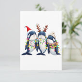 Drie walvissen dragen kerstmuts bedankkaart (Staand voorkant)