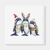 Drie walvissen dragen kerstmuts magneet (Voorkant)