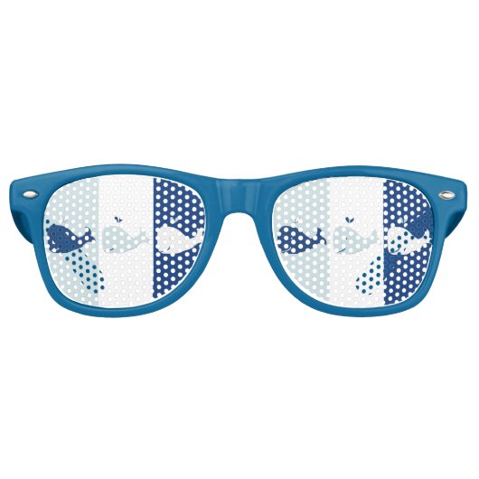 Drie walvissen retro zonnebril (Voorkant)