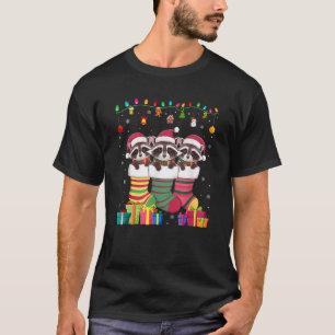 Drie wasbeer in Sock Funny Boys Meisjes Kinder Chr T-shirt