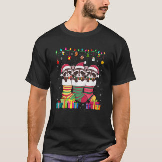 Drie wasbeer in Sock Funny Boys Meisjes Kinder Chr T-shirt