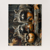 Drie Wasberen en Pompoenen Herfst 16x20 Legpuzzel (Verticaal)