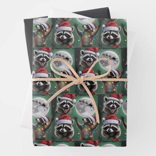 Drie Wasberen Met De Maanstelsel Kerstmis Inpakpapier Vel (In situ)