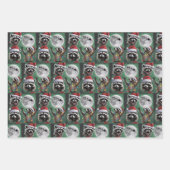 Drie Wasberen Met De Maanstelsel Kerstmis Inpakpapier Vel (Voorkant)