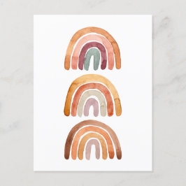 Drie Waterverf "Earthy Modern Boho Rainbow" Briefkaart