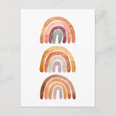 Drie Waterverf "Earthy Modern Boho Rainbow" Briefkaart (Voorkant)