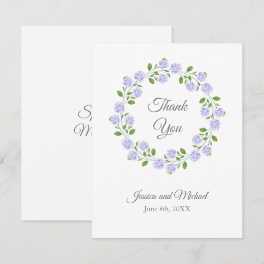 Drie Waterverf Floral Wreater Bedankkaart (Voorkant / Achterkant)