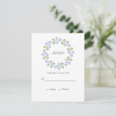 Drie Waterverf Floral Wreater RSVP Kaartje (Staand voorkant)