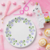 Drie Waterverf Hydrangeas Floral Wreator Papieren Bordje (Feest)