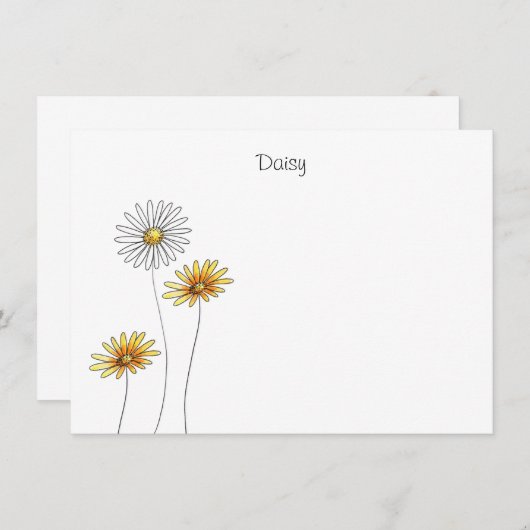 Drie Waterverf, pen en inktzeden Notitiekaartje (Voorkant / Achterkant)