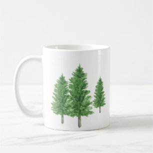 Drie Waterverf pijnbomen 2 Koffiemok