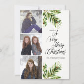 Drie Waterverf Pine Branches Kerstmis Feestdagenkaart (Voorkant)