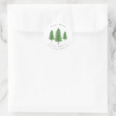 "Drie Waterverf pine Trees 2"-labels Ronde Sticker (Tas)
