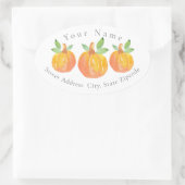 Drie Waterverf pompoenen 2 labels (Tas)