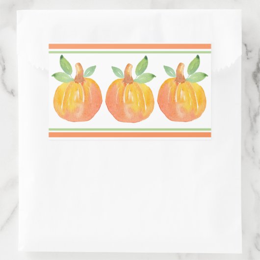 Drie Waterverf pompoenen 2 Rechthoekige Sticker (Tas)
