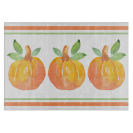 Drie Waterverf pompoenen 2 Snijplank