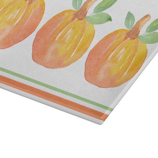 Drie Waterverf pompoenen 2 Snijplank (Hoek)