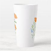 Drie Waterverf Poppies Bouquet Latte Mok (Voorkant)