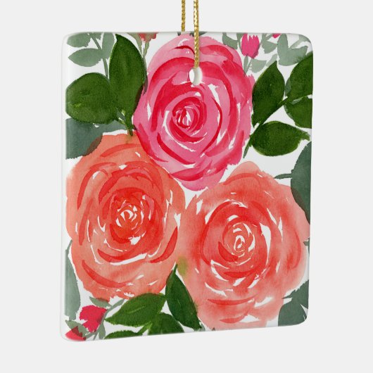 DRIE WATERVERF ROZEN KERAMISCH ORNAMENT (Rechts)