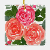 DRIE WATERVERF ROZEN KERAMISCH ORNAMENT (Voorkant)