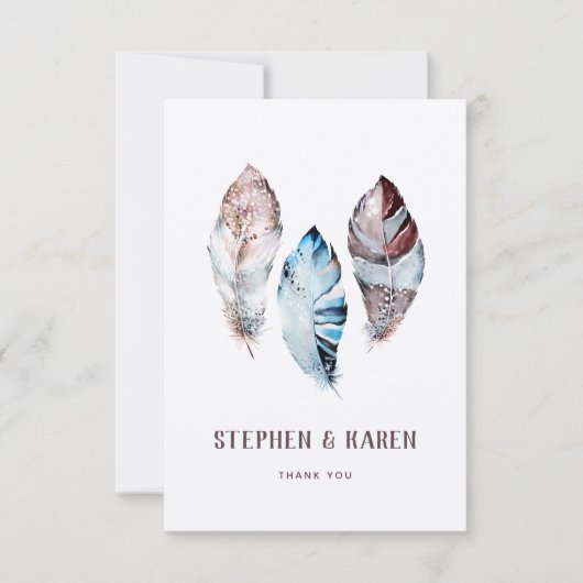 Drie Waterverf van de Elegant Wedding Bedankkaart (Voorkant)