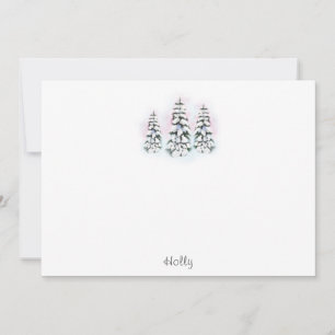 Drie Waterverf winterbomen Notitiekaartje