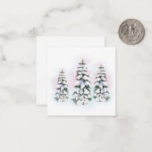 Drie Waterverf winterbomen Notitiekaartje (Voorkant / Achterkant in situ)