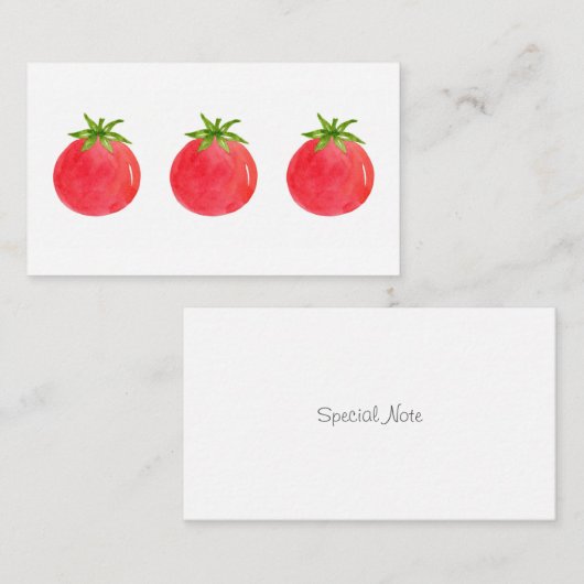 Drie Waterverven tomaten Notitiekaartje (Voorkant / Achterkant)