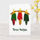 Drie Wenskaarten van Amigo Hot Peppers Kaart (Gele Bloem)