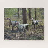 Drie werkende dinosaurussen puzzle legpuzzel (Horizontaal)