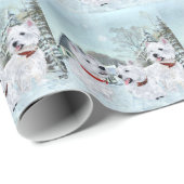 Drie Westies in de wintertijd Cadeaupapier (Rol Hoek)