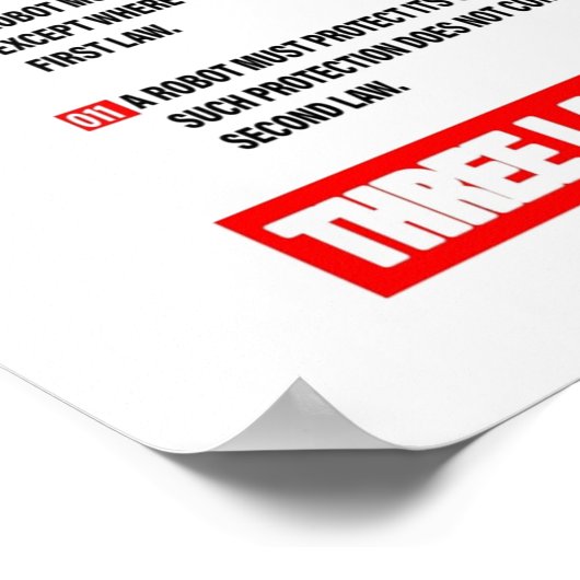 DRIE WETTEN VAN ROBOTICA POSTER (Hoek)