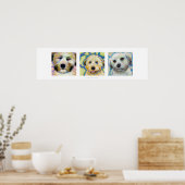 Drie Wheaten Terrier schildert leuke hondenkunst Poster (Keuken)