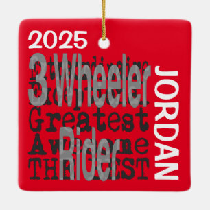 Drie Wheeler Rider Extraordinaire CUSTOM Keramisch Ornament